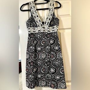Trina Turk deep V brocade dress size 2